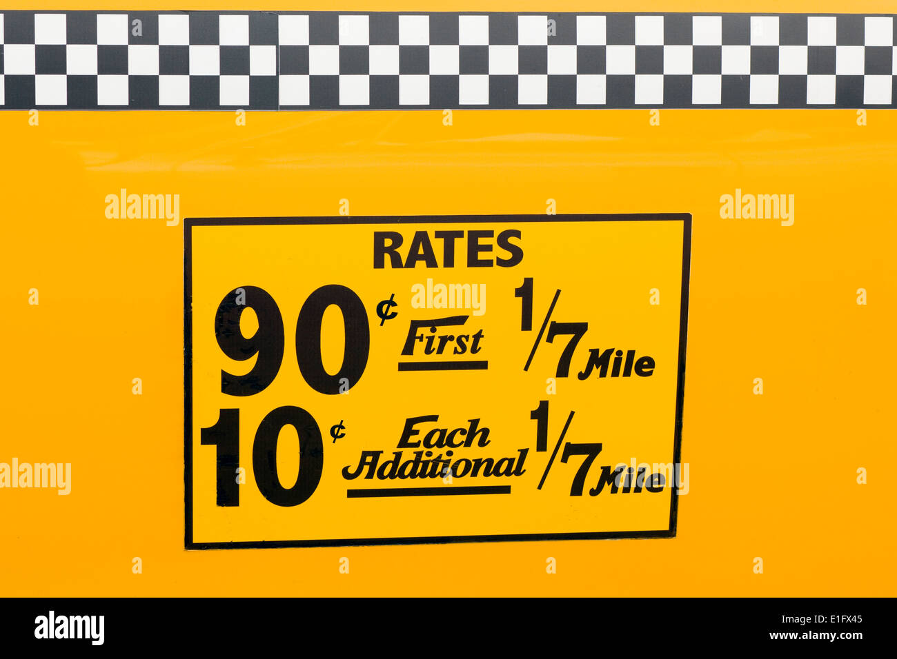 Résumé Vue d'un vérificateur de New York Taxi Cab Banque D'Images
