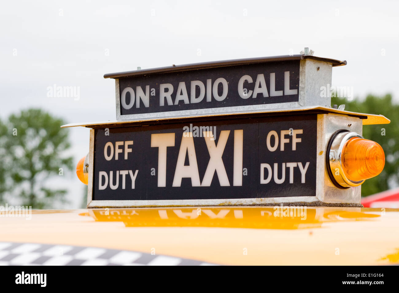 Résumé Vue d'un vérificateur de New York Taxi Cab Banque D'Images