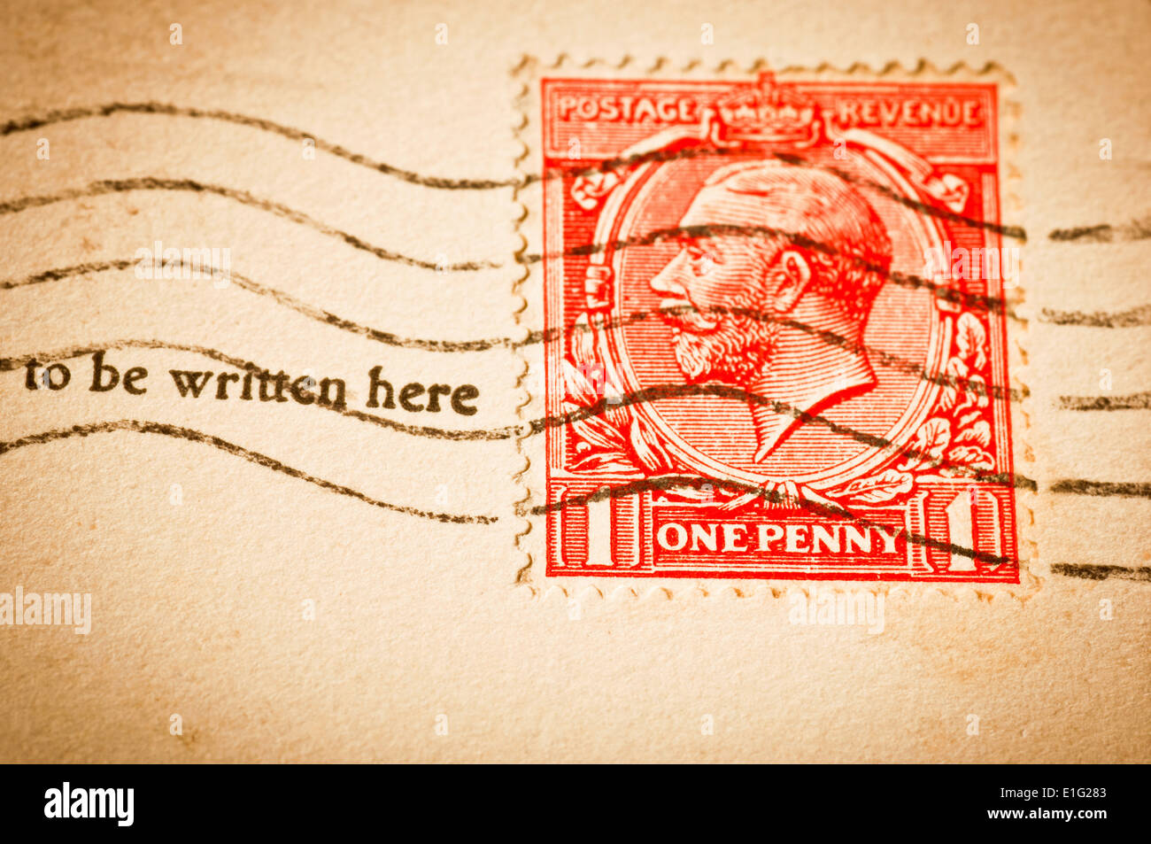 Un sou Vintage stamp Banque D'Images