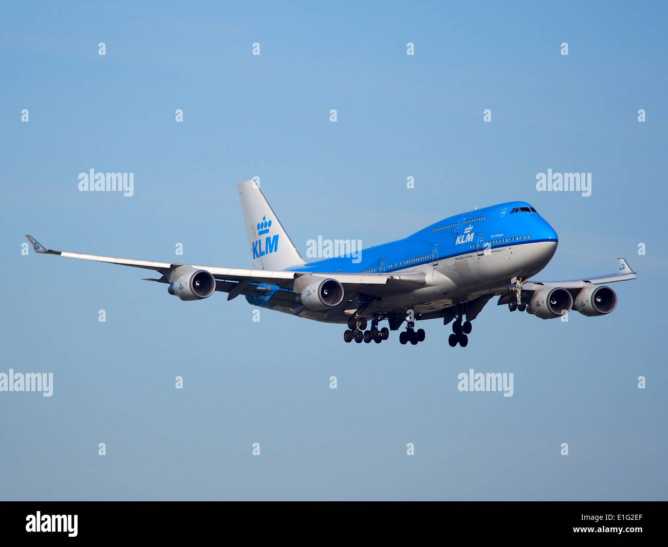 PH-BFB KLM Royal Dutch Airlines Boeing 747-406, l'atterrissage à Schiphol (AMS - EHAM), aux Pays-Bas, 16mai2014, Banque D'Images