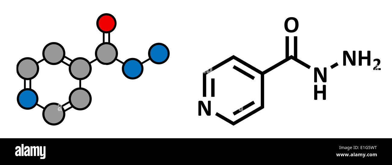 L'isoniazide (INH) tuberculose isonicotinylhydrazine, antibiotique, la structure chimique. Banque D'Images