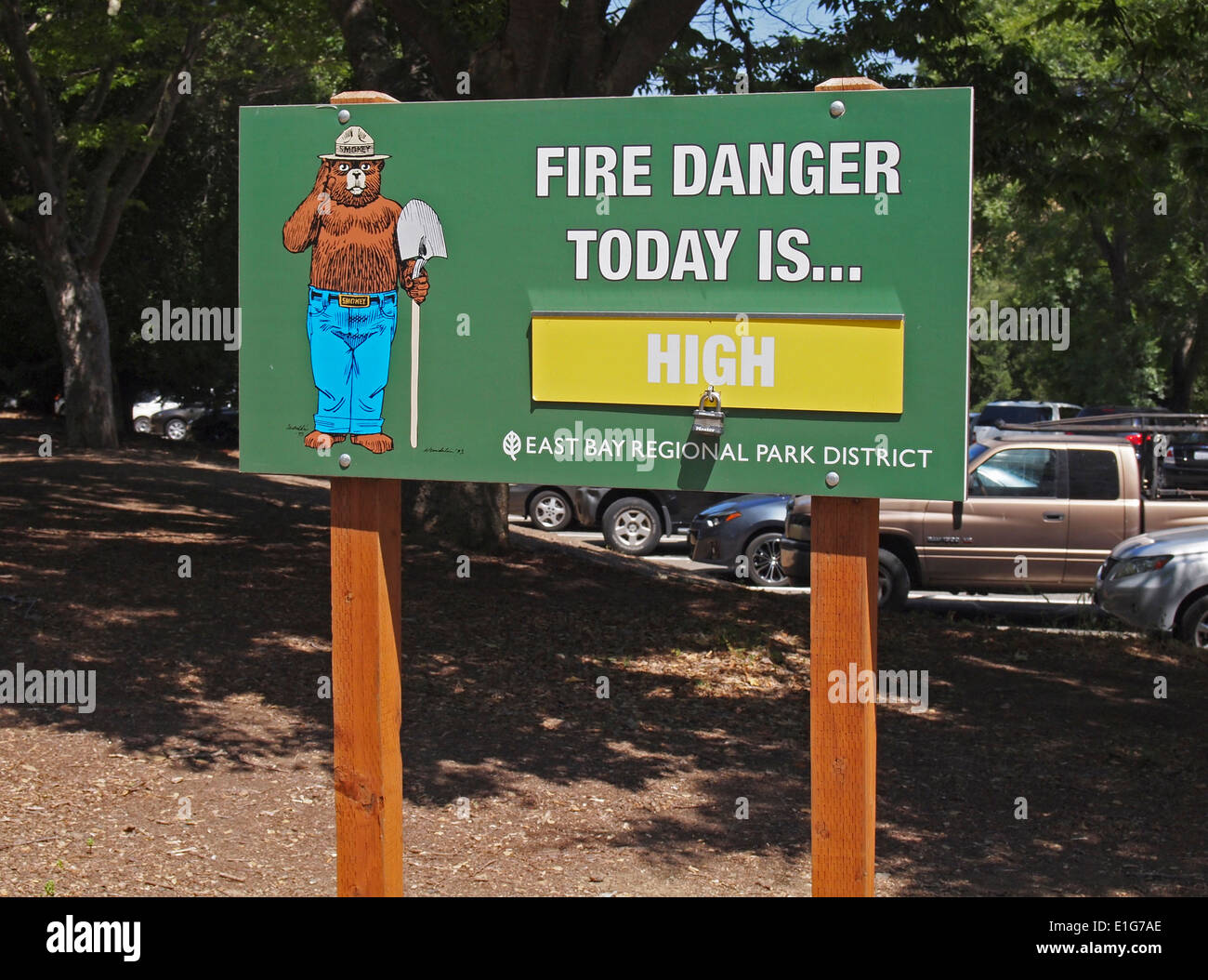 Signe de danger élevé d'incendie, en Californie Banque D'Images