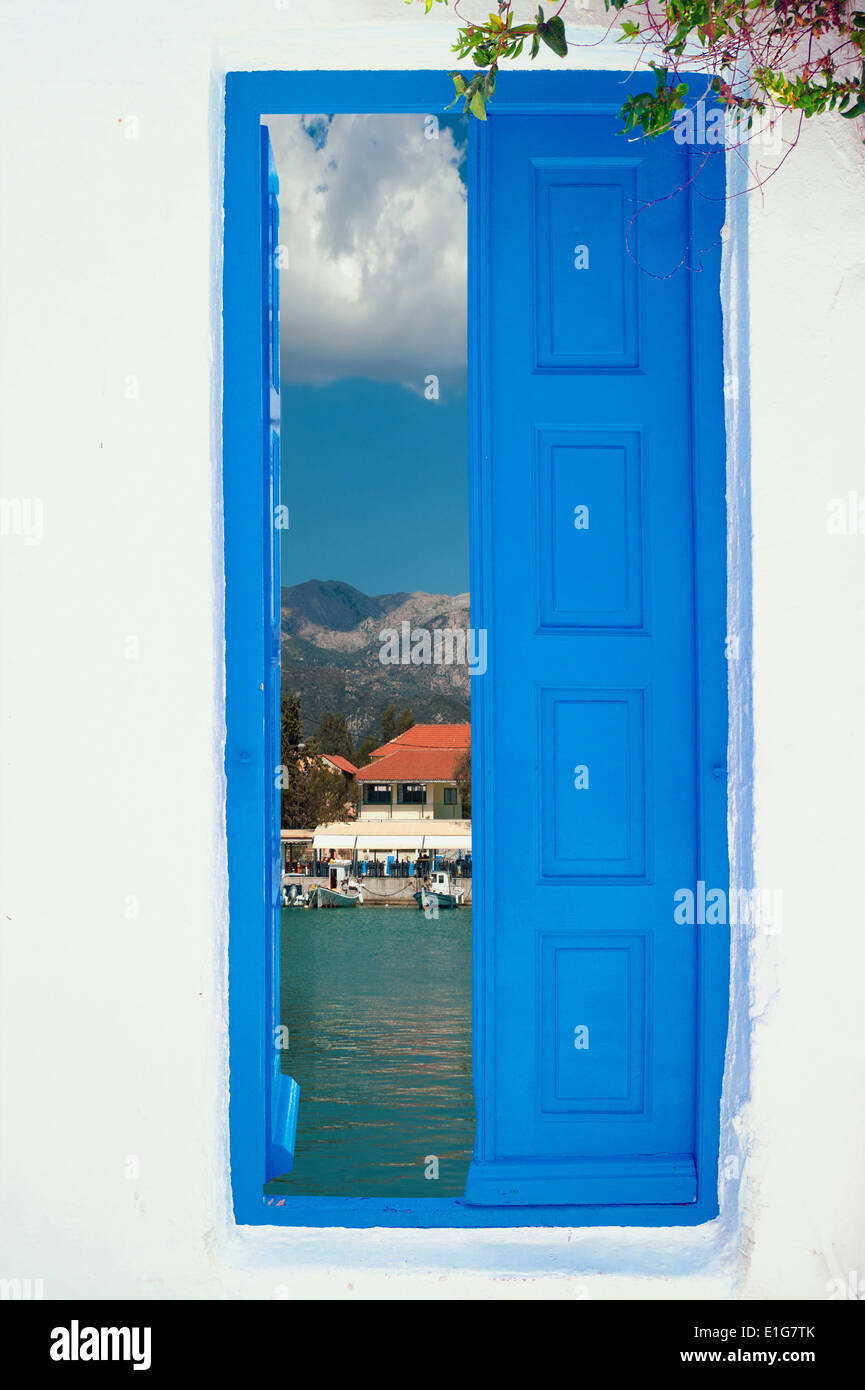 Maison traditionnelle grecque sur l'île de Mykonos, Grèce Banque D'Images