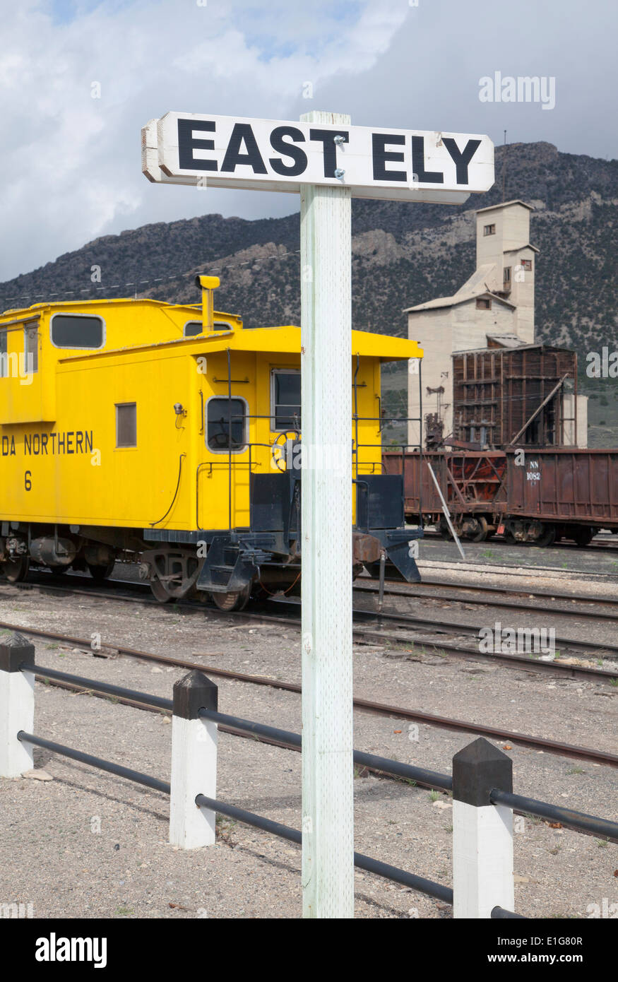 L'ancien Train Depot à Ely, Nevada est aujourd'hui un musée et l'attraction. Banque D'Images