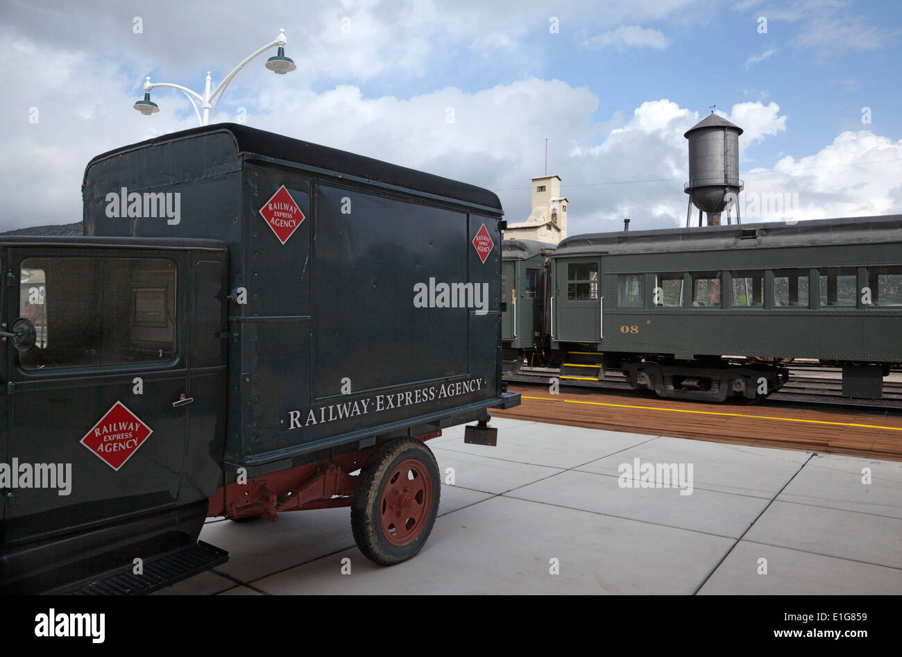 L'ancien Train Depot à Ely, Nevada est aujourd'hui un musée et l'attraction. Banque D'Images