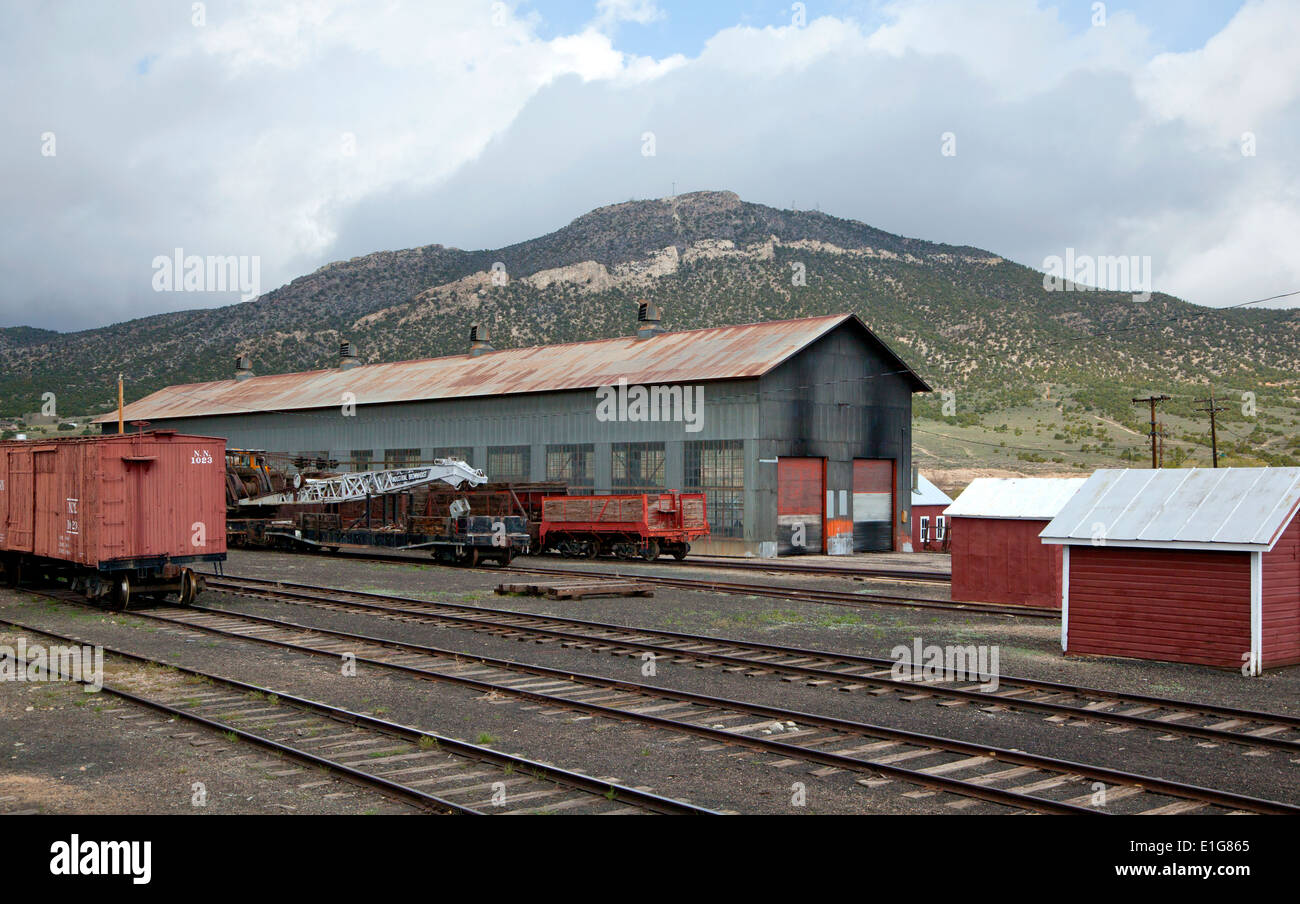 L'ancien Train Depot à Ely, Nevada est aujourd'hui un musée et l'attraction. Banque D'Images