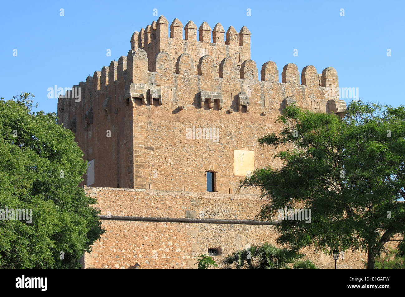 Canyamel Tower, une tour de défense médiévale dans l'île de Majorque, Espagne Banque D'Images