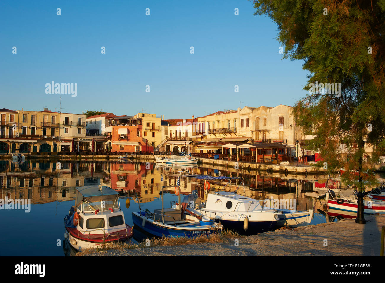 Grèce, Crete island, port vénitien de Rethimnon Banque D'Images