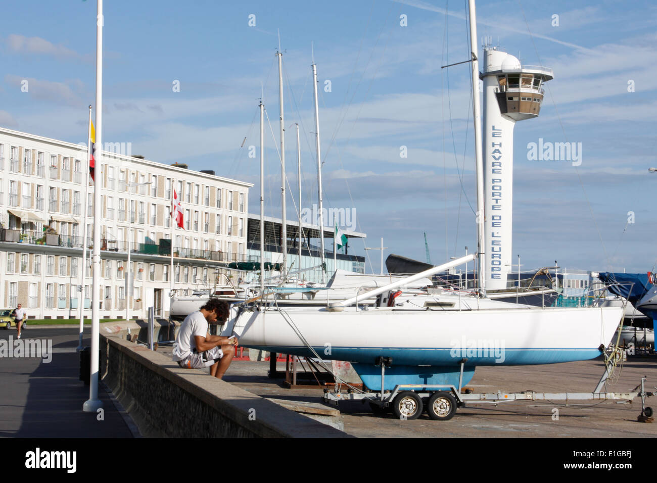 Phare, capitaine de la station du Havre, Seine-Maritime, Normandie, France. Banque D'Images