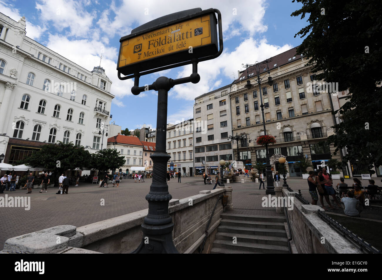 Budapest, Vorosmarty (Place Vorosmarty ter) Banque D'Images