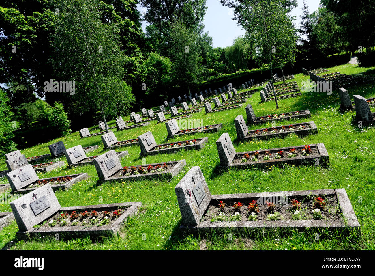 Cimetière Rakowicki Section militaire polonaise Cracovie Banque D'Images