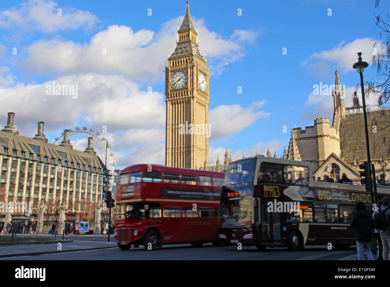 Londres : Palais de Westminster avec Big Ben (Elizabeth Tower), 2014/01/11 Banque D'Images