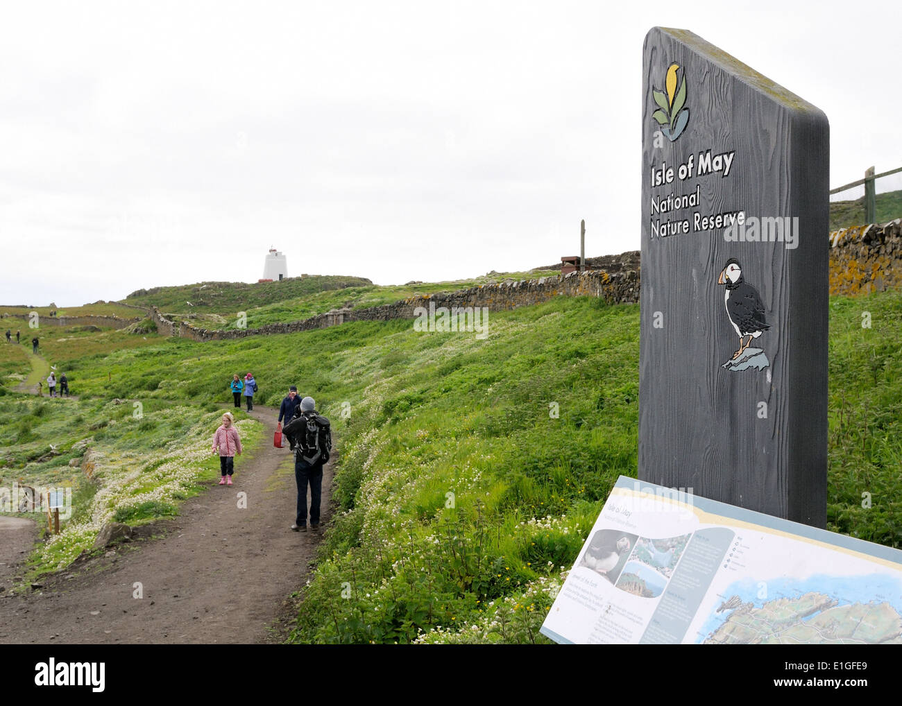 Isle de mai carte de visiteurs et trail Banque D'Images