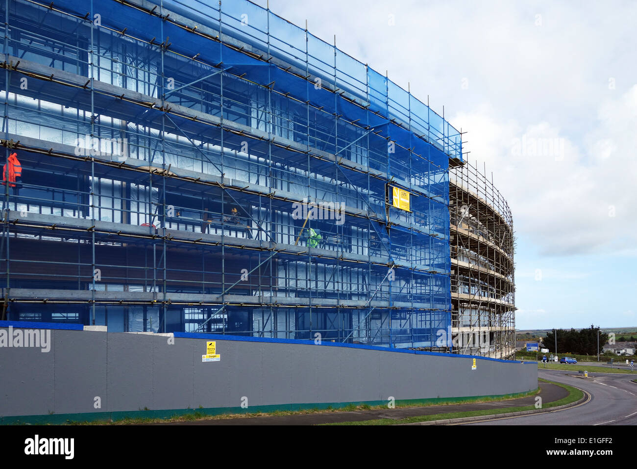 Nouveau bloc de bureaux en construction à Redruth, Cornwall, UK Banque D'Images