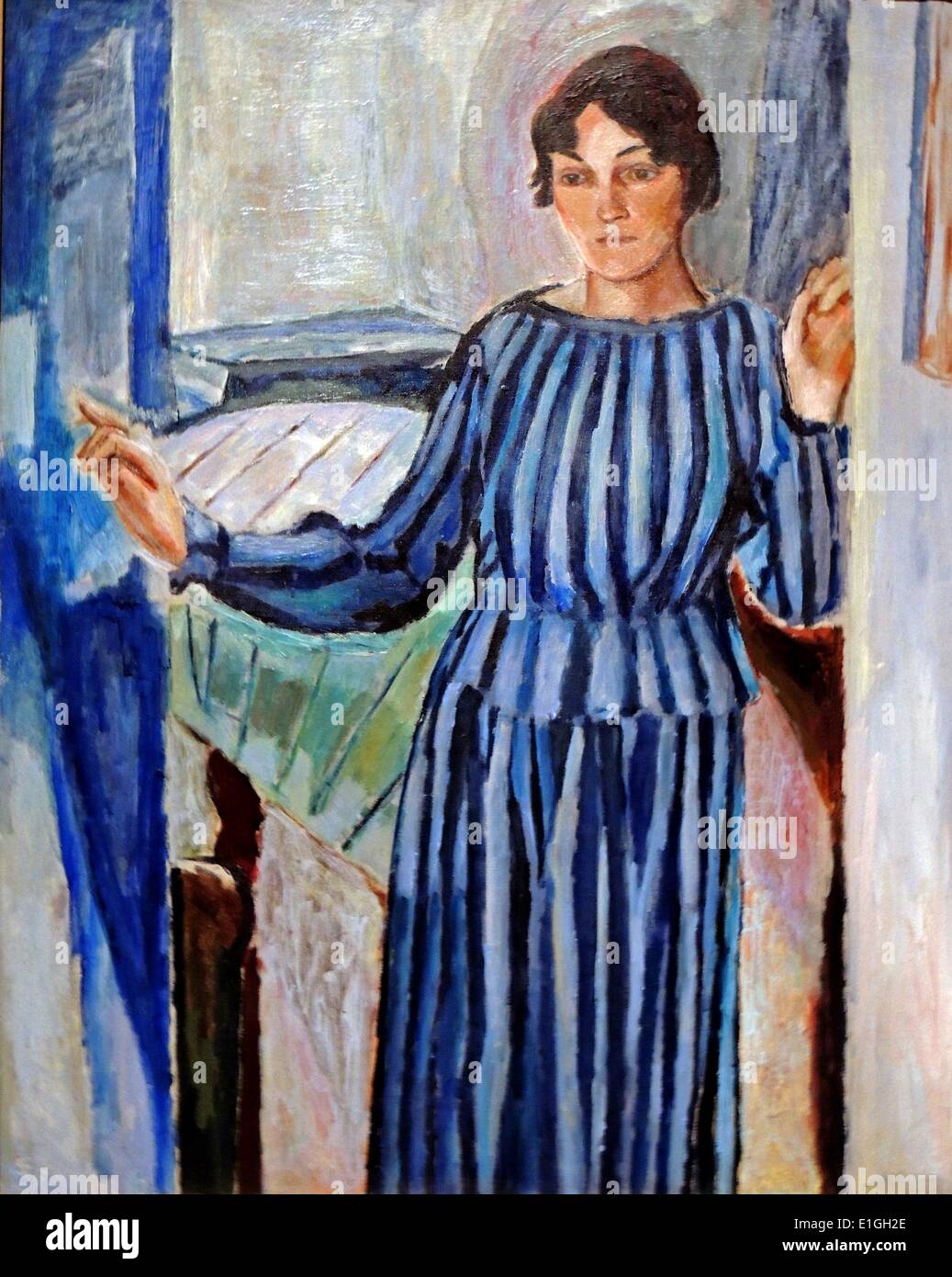 La femme de l'artiste Gudrun, 1917 par Henrik Sorensen (1882-1962), huile sur toile. Banque D'Images