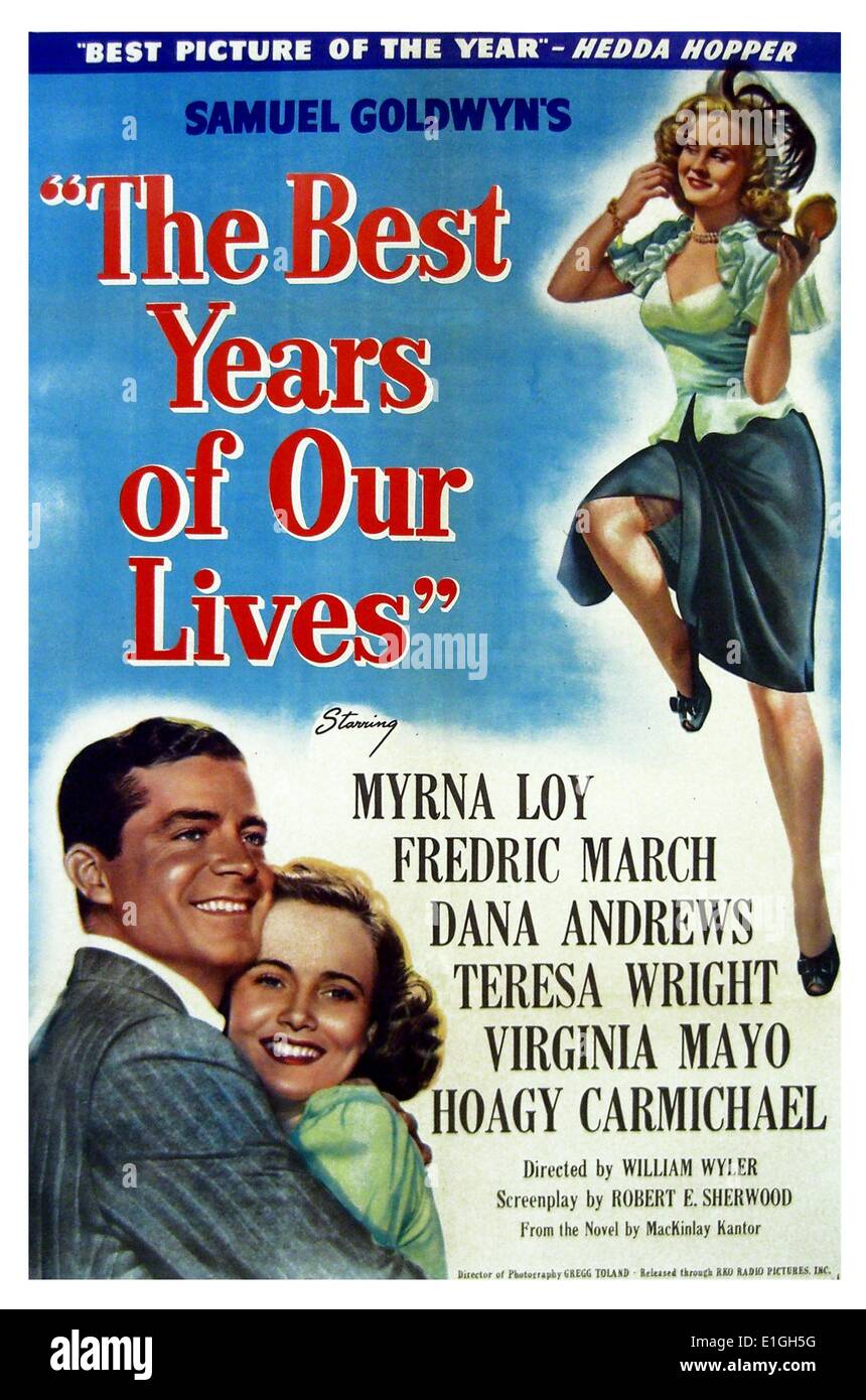 Les meilleures années de notre vie un film américain de 1946 avec Myrna Loy. Banque D'Images