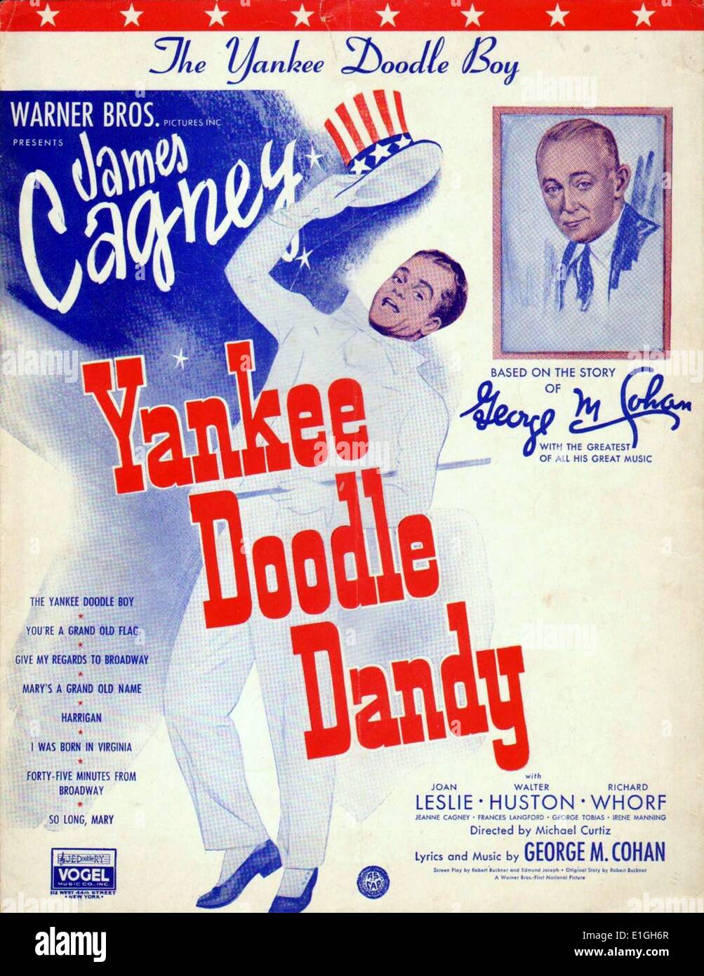 Yankee Doodle Dandy une 1942 American Biographical film musical de George M. Cohan, connu comme 'l'homme qui possédait Broadway'. Il stars James Cagney, Joan Leslie, Walter Huston, et Richard Whorf, et dispose d'Irene Manning, George Tobias, Rosemary DeCamp et Jeanne Cagney Banque D'Images