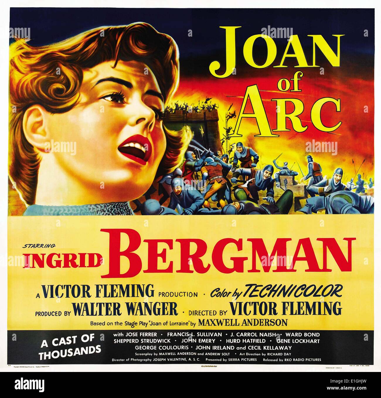 1948 Jeanne d'Arc un drame historique épique américain film avec Ingrid Bergman. Banque D'Images