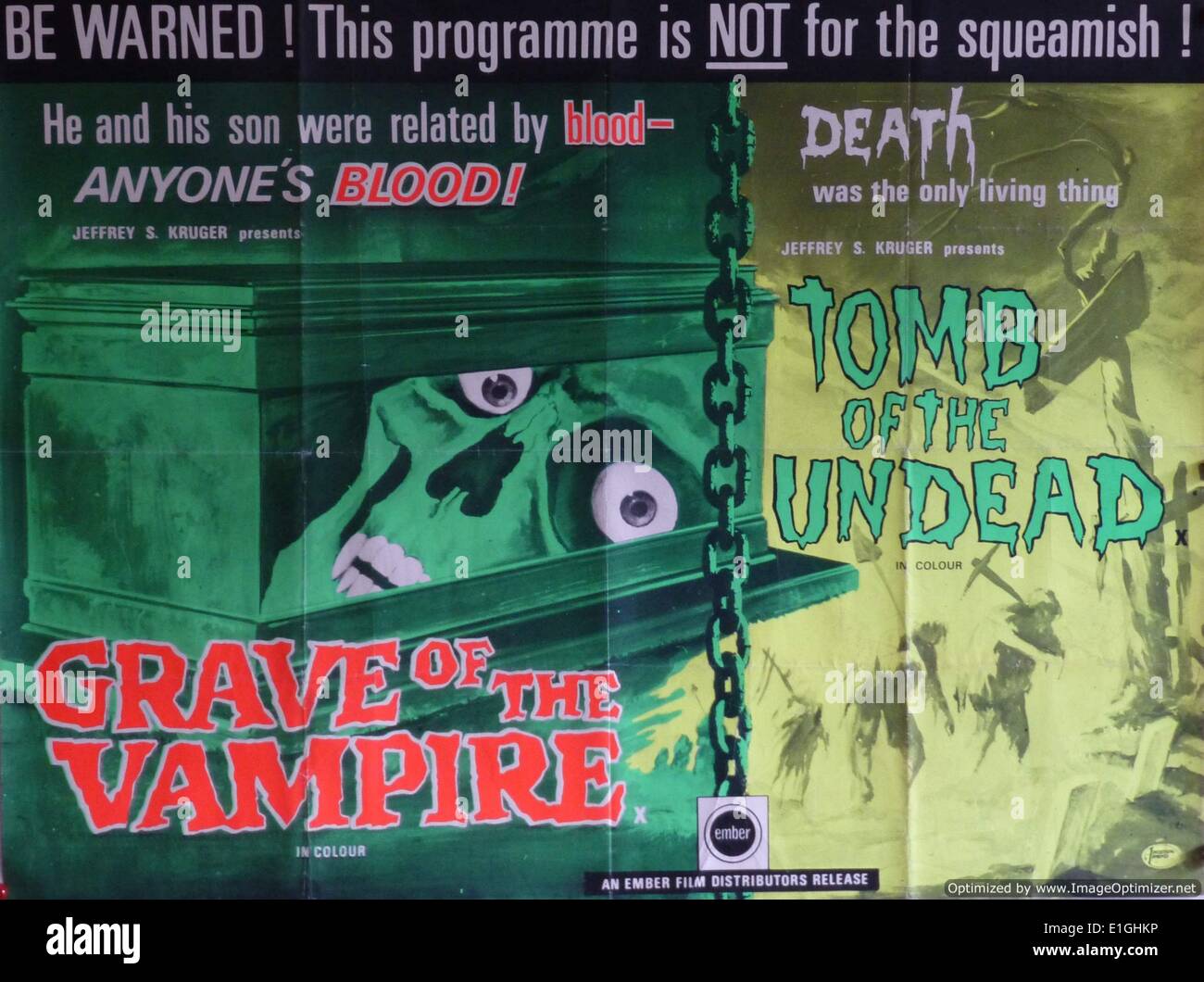 Tombe du Vampire un film d'horreur américain de 1972 avec Michael Pataki. Banque D'Images