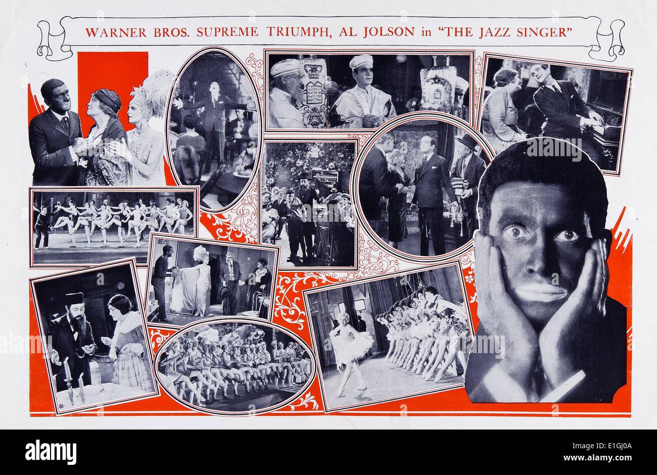 Al Jolson dans "Le Chanteur de jazz, un film musical américain de 1927. Banque D'Images