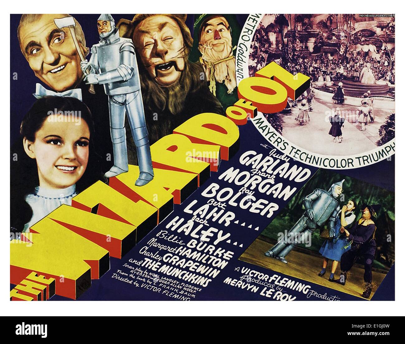 Wizard of Oz avec Judy Garland 1939 un film fantastique comédie musicale américaine. Banque D'Images