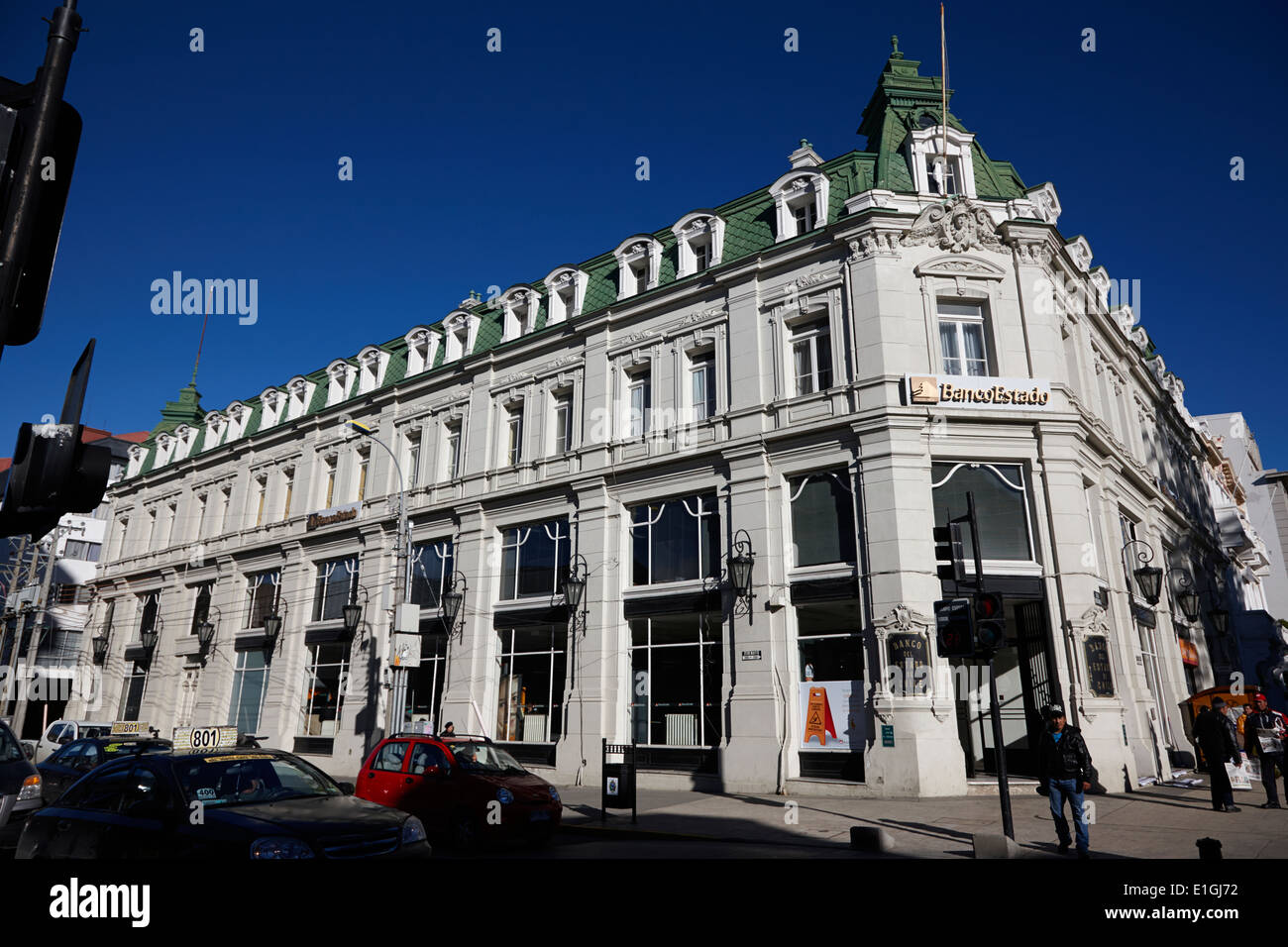 Banco Estado building state bank Punta Arenas Chili Banque D'Images