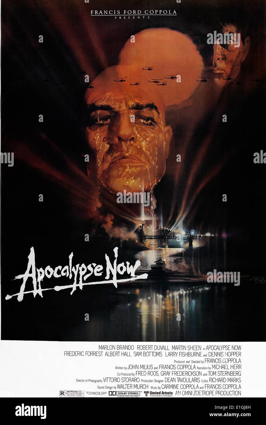Apocalypse Now avec Marlon Brandon, Robert Duval et Martin Sheen en 1979, un film de guerre épique américain défini au cours de l'Vietnam Banque D'Images