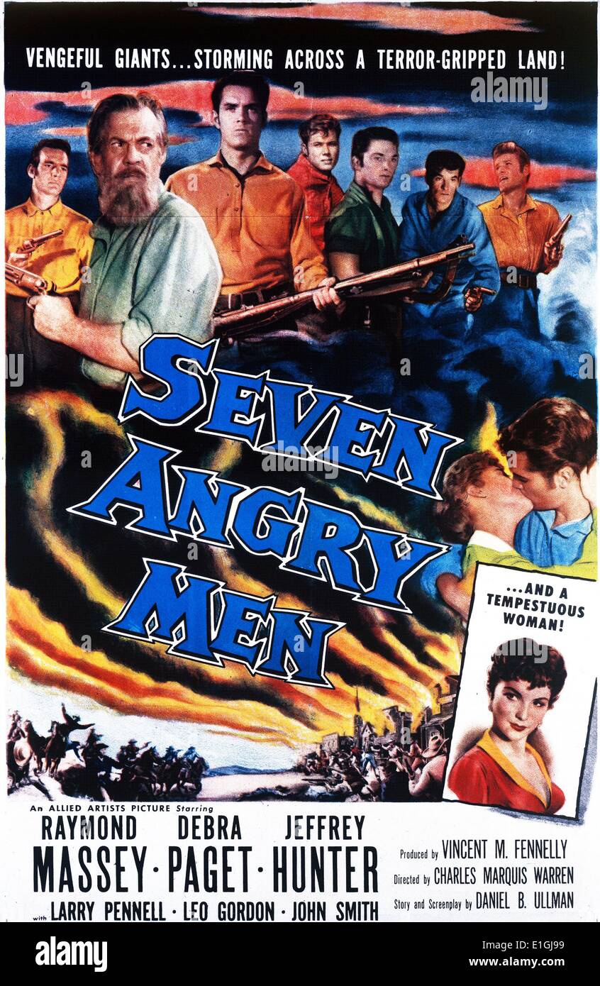 Sept hommes en colère un film de 1955 avec Raymond Massey Banque D'Images