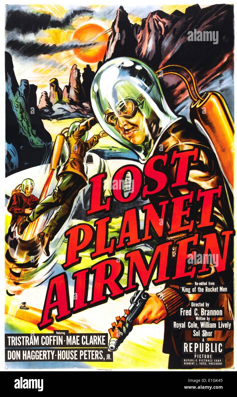 Lost Planet Airmen avec Tristram Coffin un film de science fiction de 1951. Banque D'Images