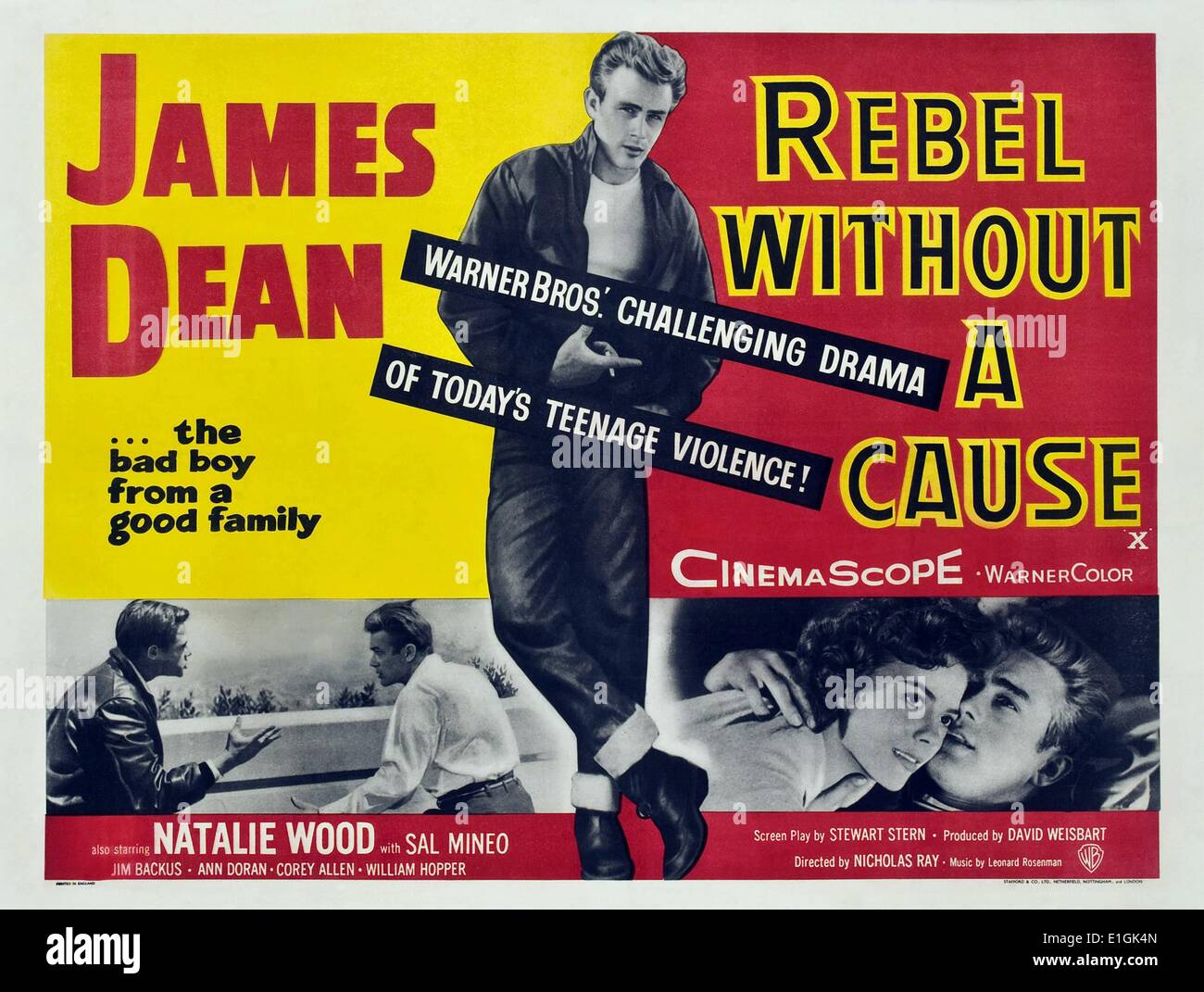 Rebel without a Cause d'un film américain de 1955 avec James Dean. Banque D'Images