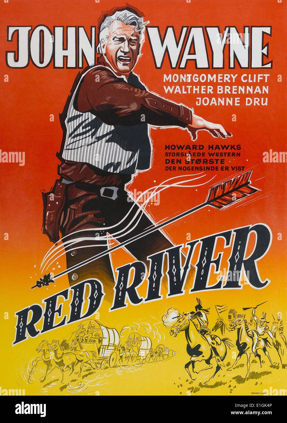 A l'ouest de la rivière Rouge 1948 film avec John Wayne. Banque D'Images