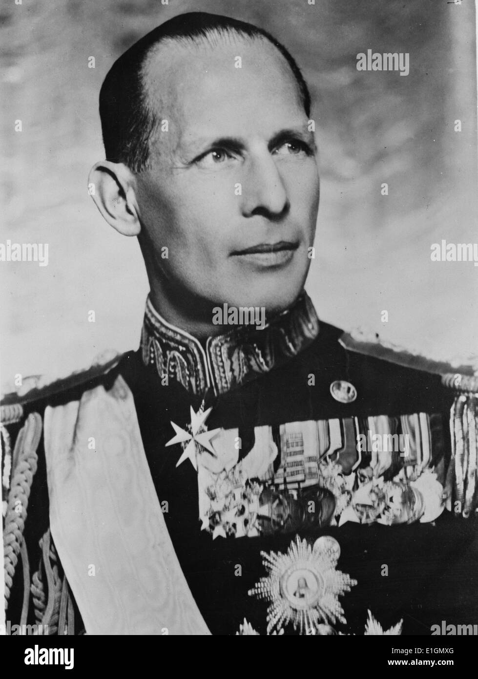 Affiche Historique Rare Drapeau Royaliste Grec 1946 - Roi George II Après WWII
