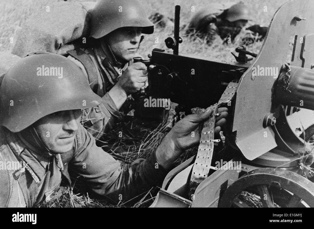 Photographie montrant des exercices pratiques de l'Armée Rouge à l'extrême est du territoire de l'URSS (Union des Républiques socialistes soviétiques). Datée 1939 Banque D'Images
