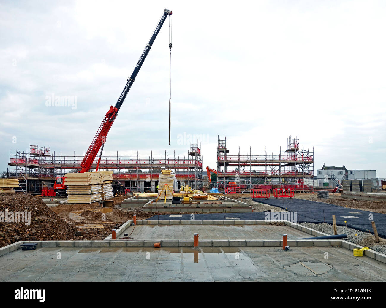 Un nouveau développement du logement abordable en construction à Redruth, Cornwall, UK Banque D'Images