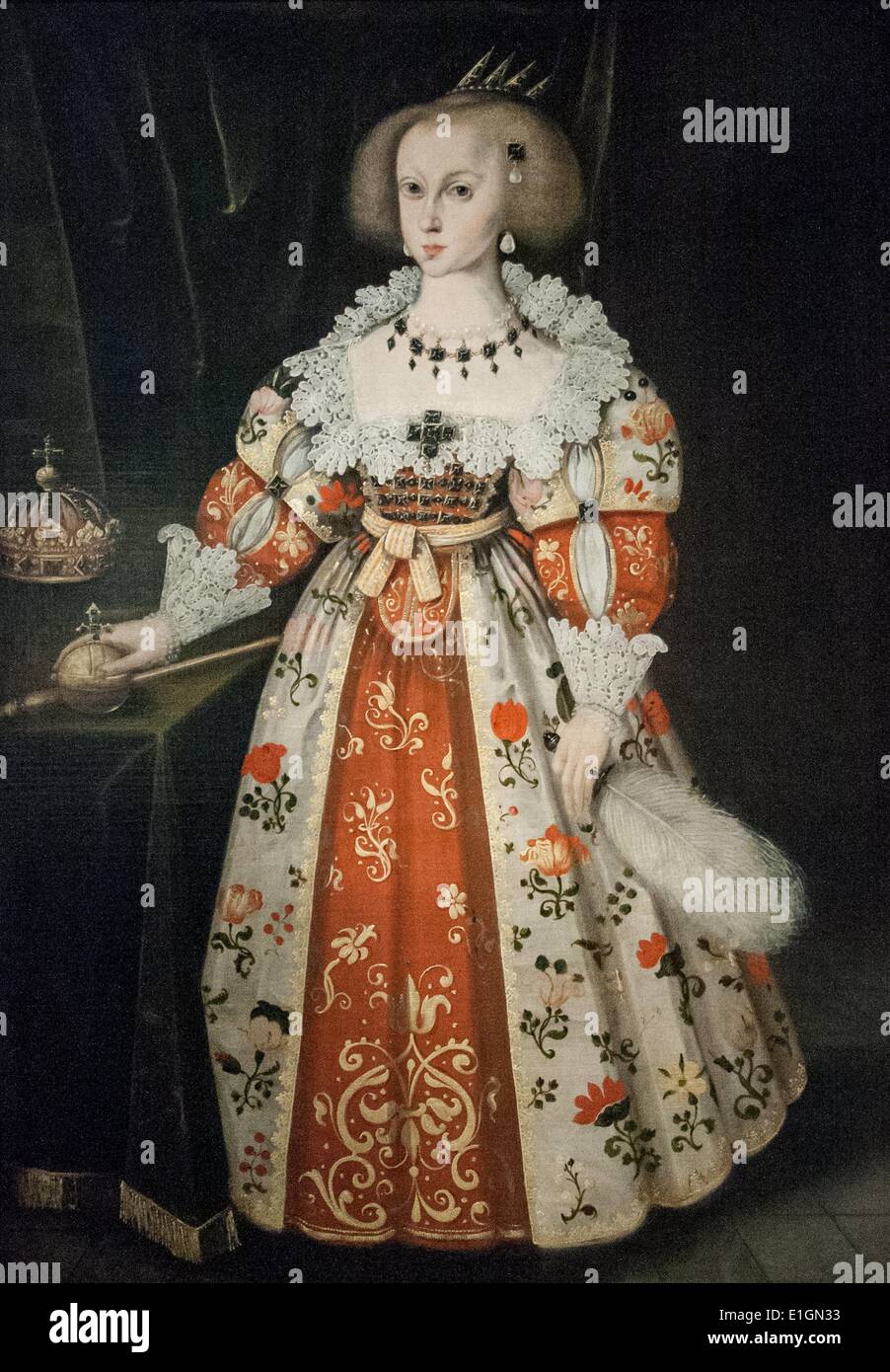 L'École de Jacob Heinrich Elbfas (ch. 1600-1664). Portrait de la reine Christine comme un enfant. Christina (Suédois : Kristina Augusta ; 18 décembre [O.S. 8 décembre] 1626 - 19 avril 1689), plus tard a adopté le nom de Christina Alexandra, a été reine de Suède de 1633 à 1654 Banque D'Images