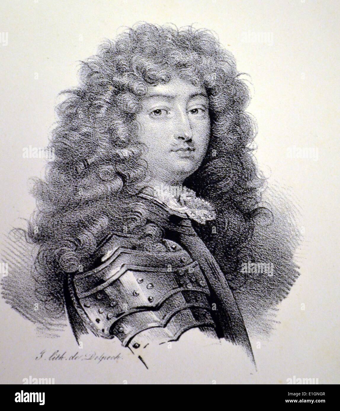 Louis XIV (1638-1715) le Roi Soleil. Roi de France 1613-1715. Lithographie, Paris, c1840. Banque D'Images
