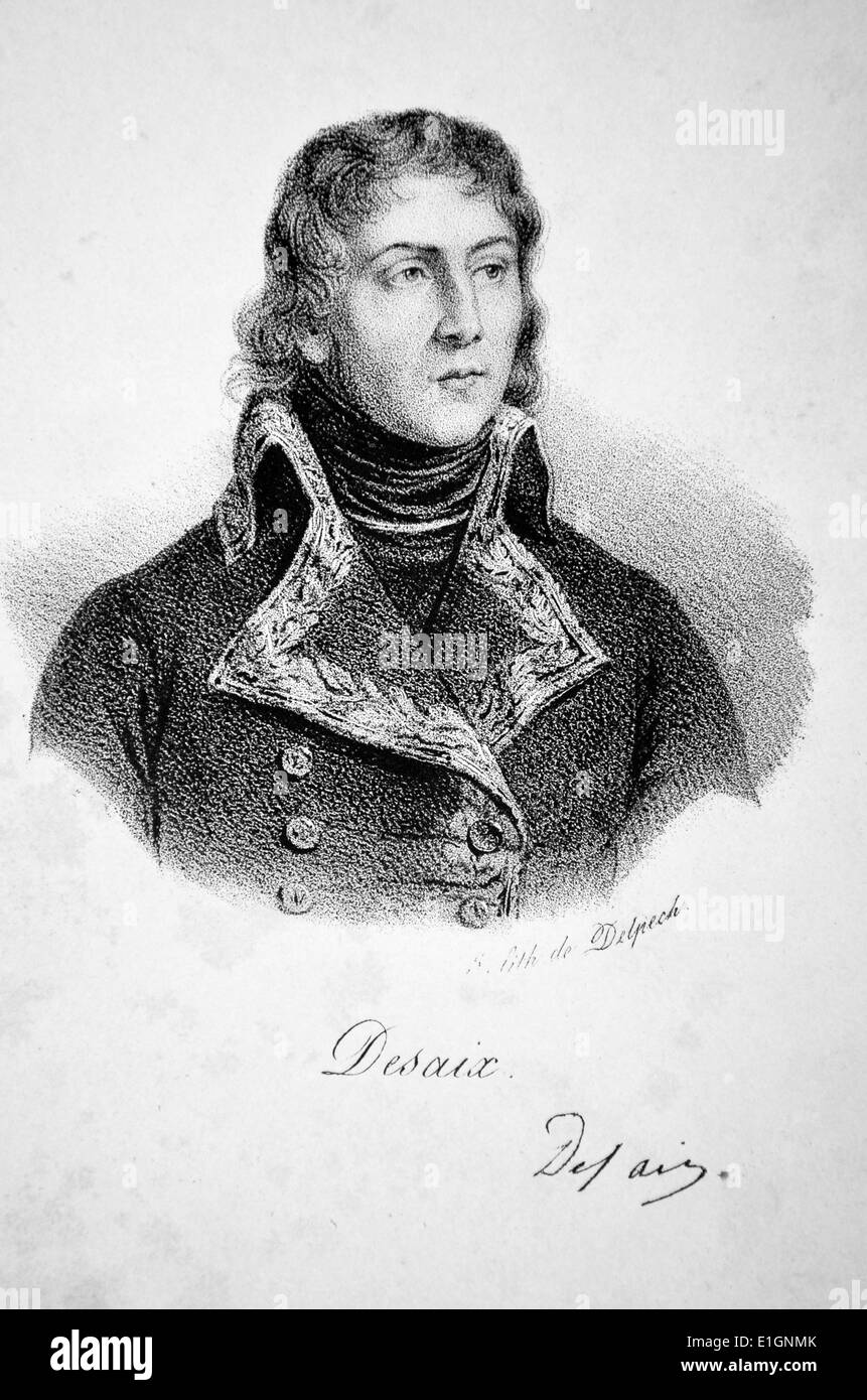 Louis Charles Antoine *Desiax 1768-1800) général français. Tués t la bataille de Marengo, le 14 juin 1800 lors de la Révolution française Banque D'Images