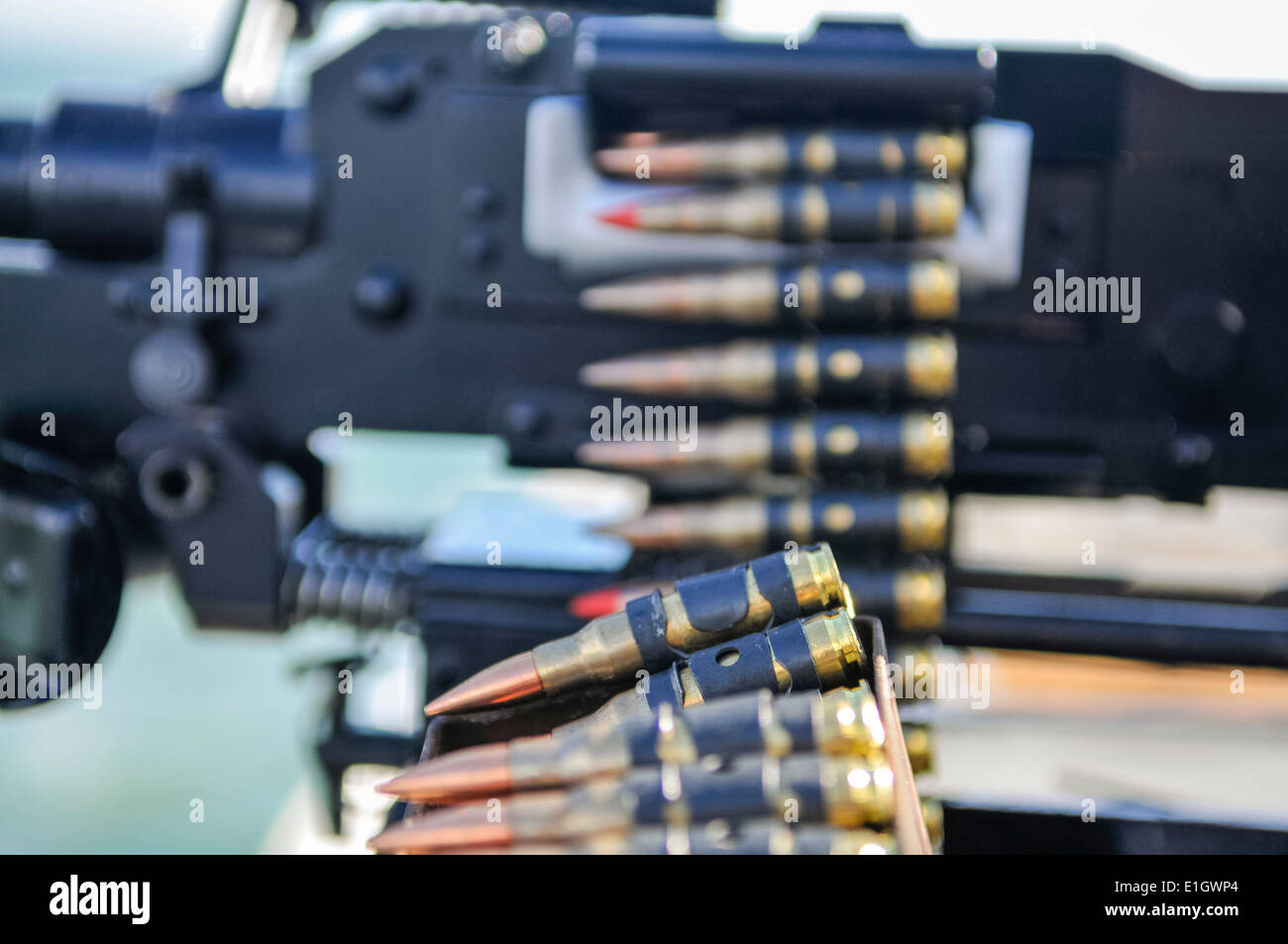 Ceinture de munitions pour mitrailleuse un MP), turrett (monté sur un navire de la Marine royale Banque D'Images