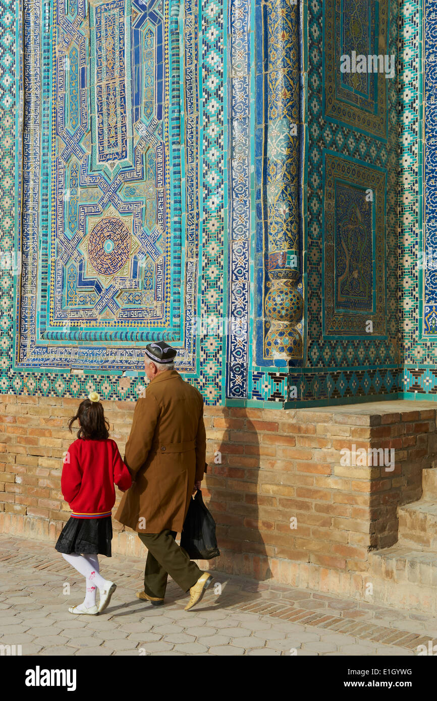 L'Ouzbékistan, Samarkand, Unesco World Heriatge, Chah I nécropole Zinde Banque D'Images