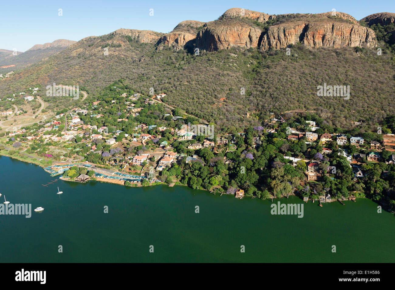 Vue aérienne de Hartebeesport dam, Afrique du Sud Banque D'Images