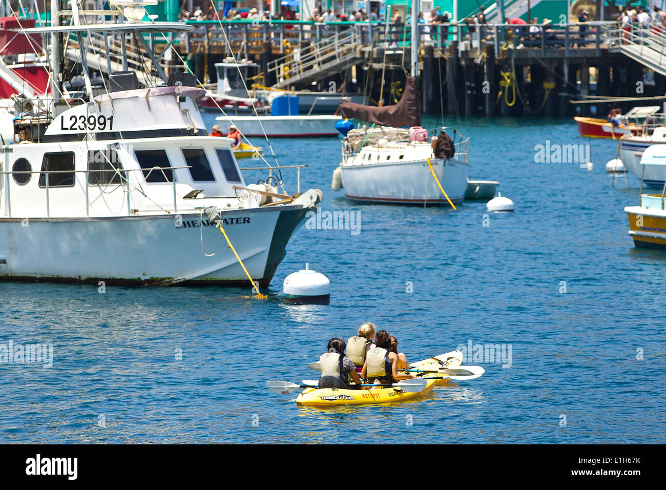 Kayak autour de la baie. Banque D'Images