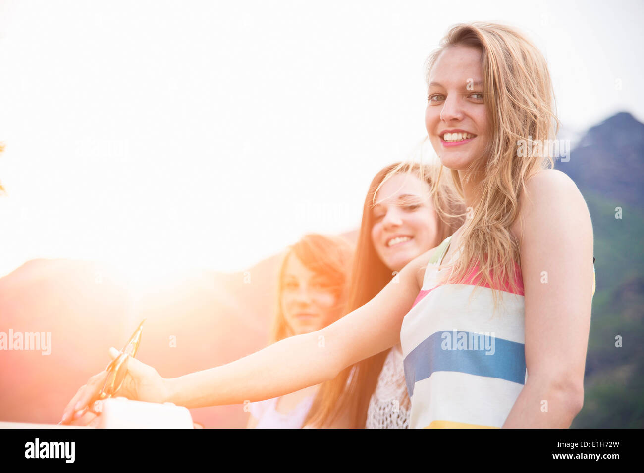Portrait de trois amies, Piemonte, Italie Banque D'Images