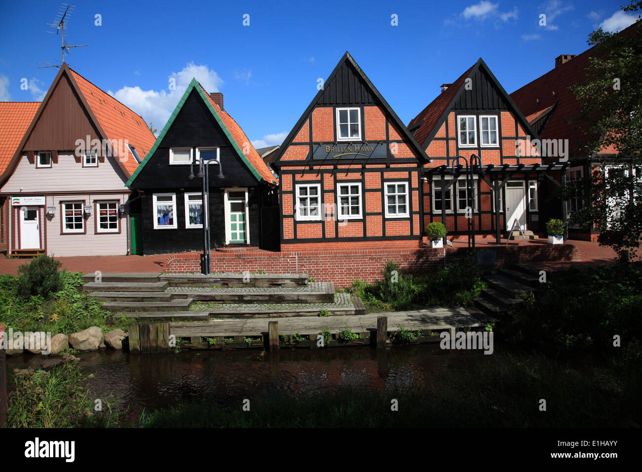 Maisons à colombages à Soltau, Lueneburger Heide, Basse-Saxe, Allemagne, Europe Banque D'Images