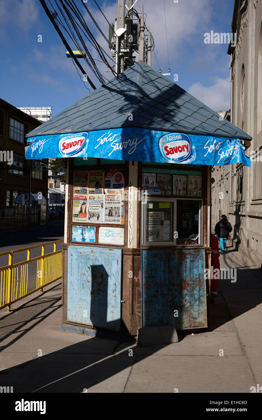 Kiosque de rue à Punta Arenas Chili Banque D'Images