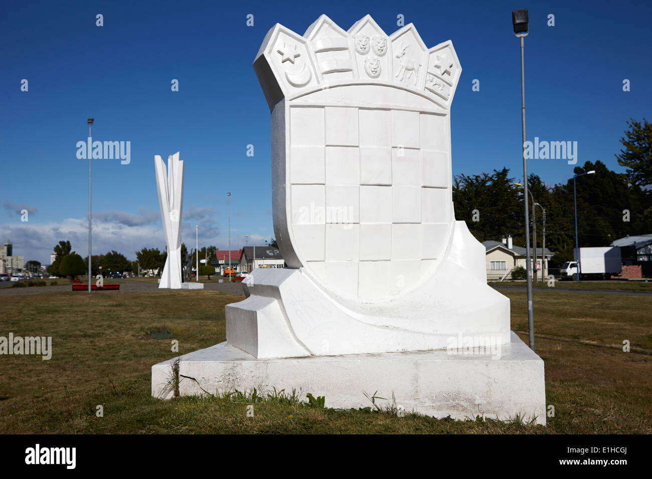 Monumento al inmigrante croata monument situé en face de l'immigration croate de monument yougoslave Punta Arenas Chili Banque D'Images