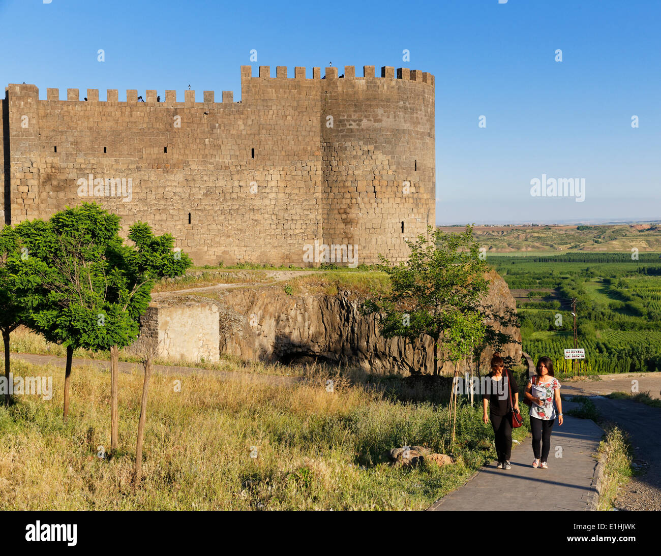 Tour Keçi Burcu, chèvre, remparts, Diyarbakir, Région de l'Anatolie du sud-est, l'Anatolie, Turquie Banque D'Images
