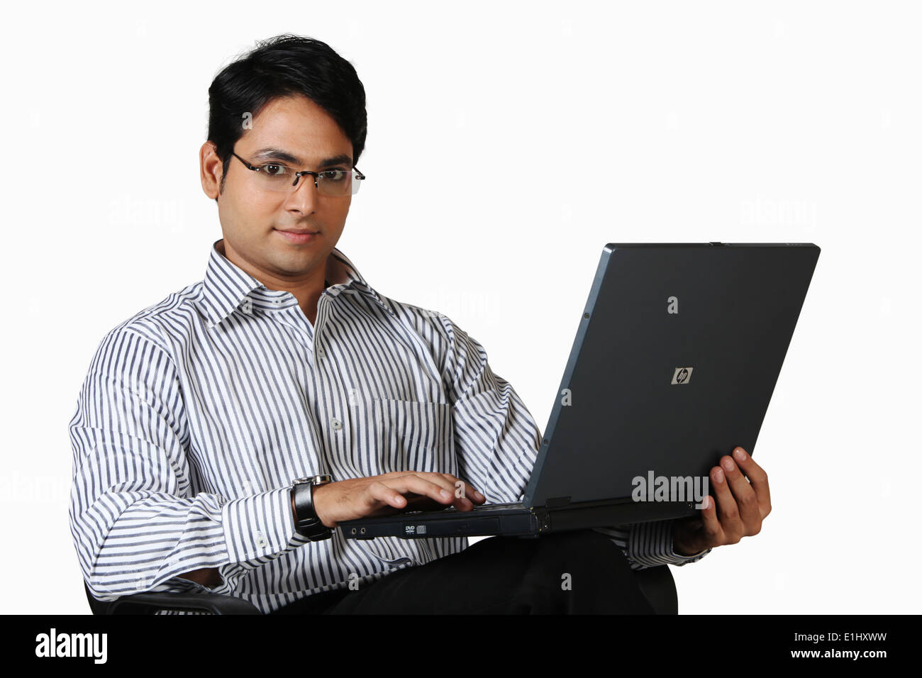 Corporate working on laptop, Pune, Inde Banque D'Images
