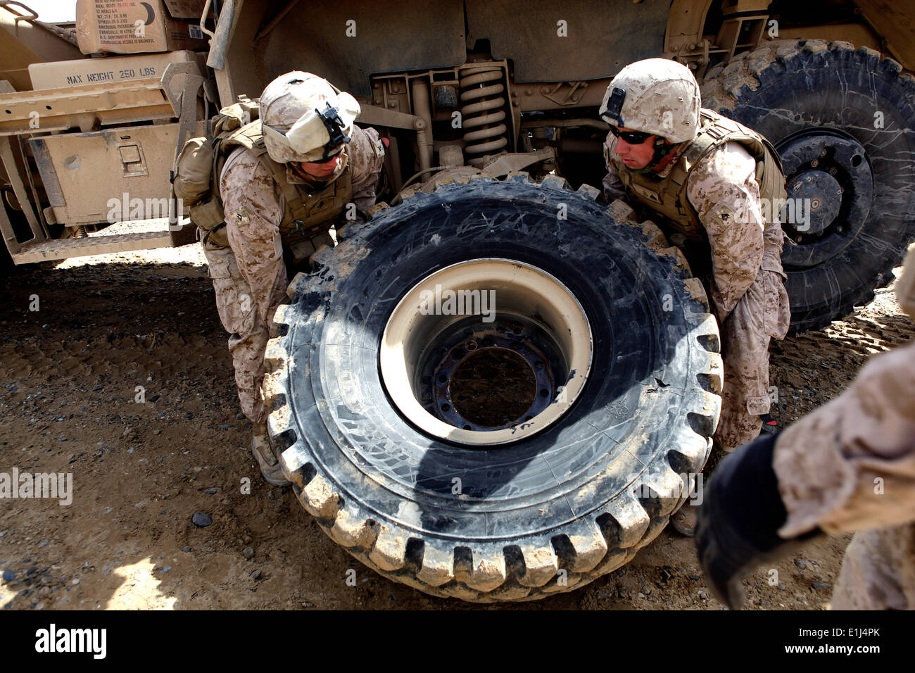 Les Marines américains avec Rolling Thunder 1, les transports, la Compagnie de soutien logistique de combat 2 Régiment de Marines de l'aide avec le 3e Batt Banque D'Images