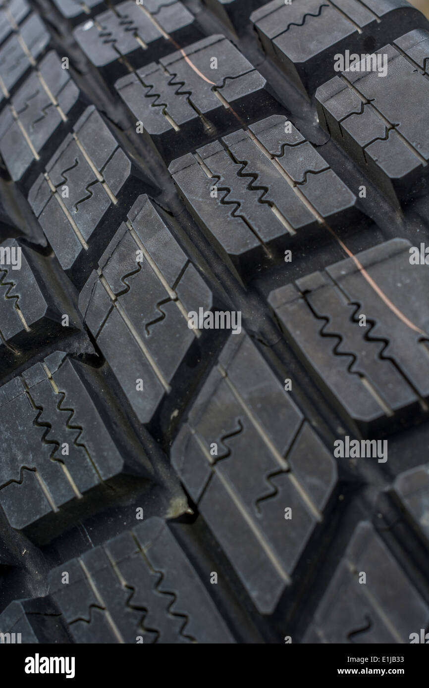 Close-up of fresh / inutilisés pneu de voiture / pneu. Banque D'Images
