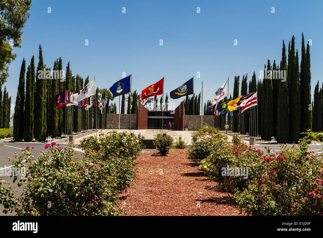 Décorations à la médaille d'honneur du Jour du Souvenir commémoratif au cimetière national de Riverside Riverside en Californie Banque D'Images